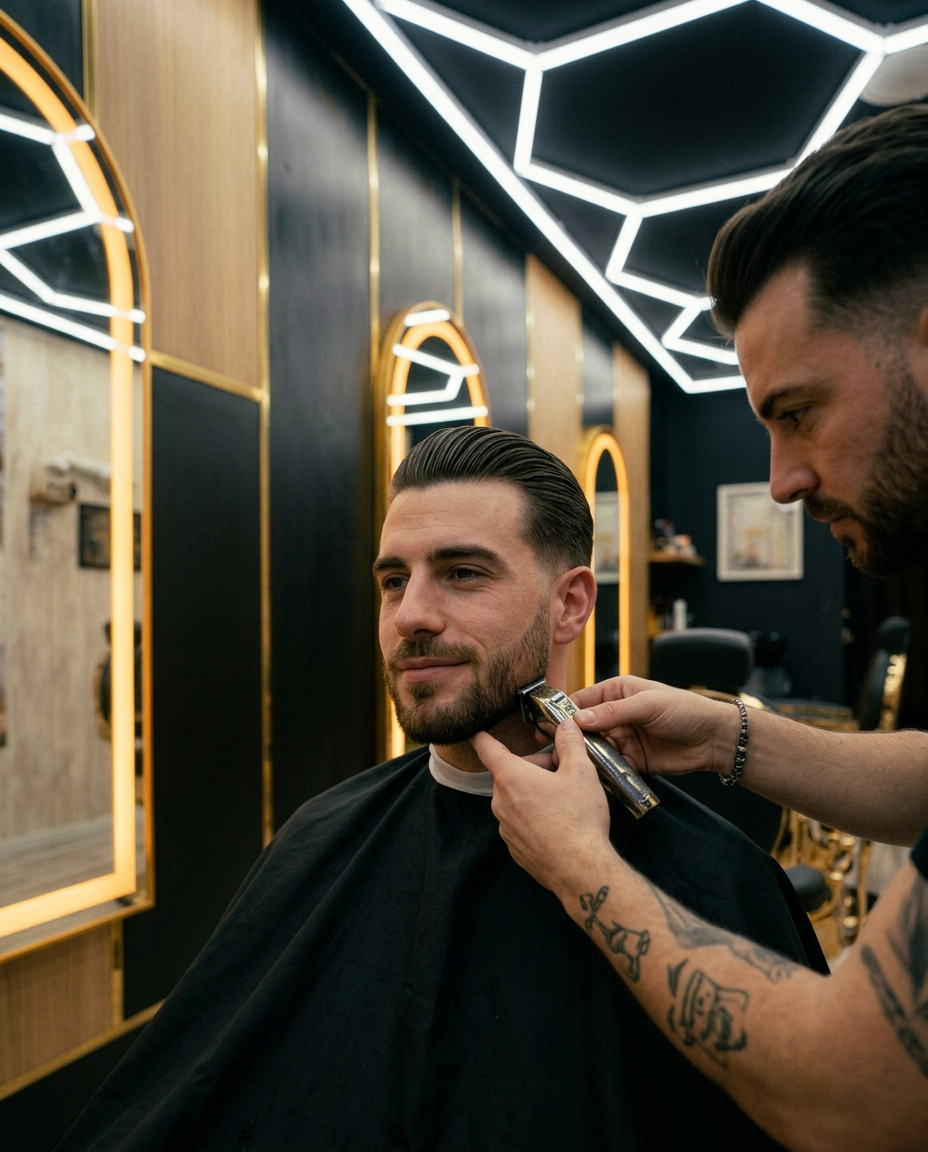 Corte clásico + barba